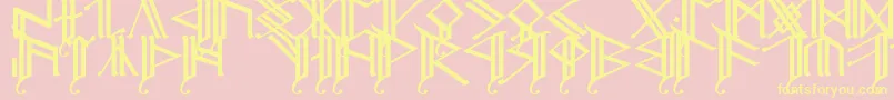 Шрифт Erebcap2 – жёлтые шрифты на розовом фоне