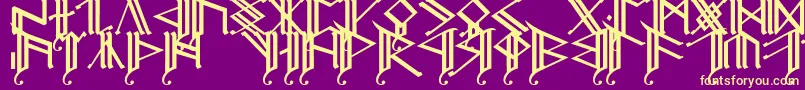 フォントErebcap2 – 紫の背景に黄色のフォント