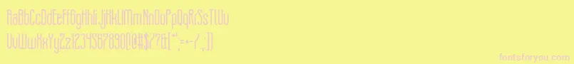 フォントHotThinRoof – ピンクのフォント、黄色の背景