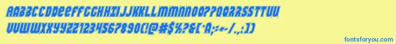 Warnationacadital Font – Blue Fonts on Yellow Background