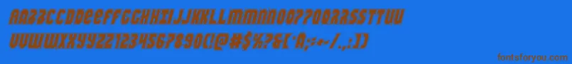 フォントWarnationacadital – 茶色の文字が青い背景にあります。
