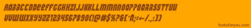 Warnationacadital-Schriftart – Braune Schriften auf orangefarbenem Hintergrund