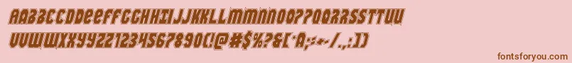 Warnationacadital-Schriftart – Braune Schriften auf rosa Hintergrund