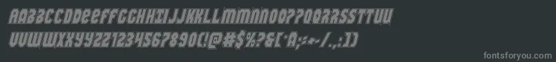 Warnationacadital-Schriftart – Graue Schriften auf schwarzem Hintergrund