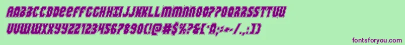 Warnationacadital Font – Purple Fonts on Green Background