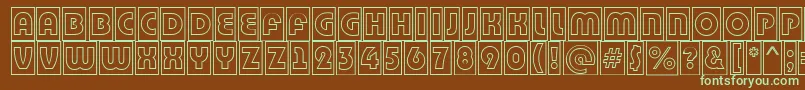 BighaustitulcmotlRegular Font – Green Fonts on Brown Background