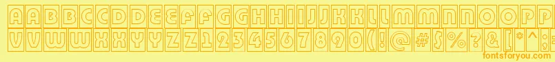 BighaustitulcmotlRegular Font – Orange Fonts on Yellow Background