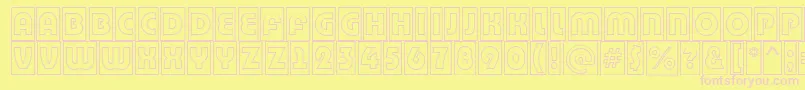 Шрифт BighaustitulcmotlRegular – розовые шрифты на жёлтом фоне