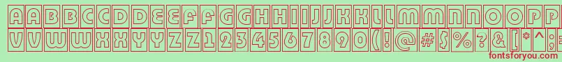 BighaustitulcmotlRegular Font – Red Fonts on Green Background