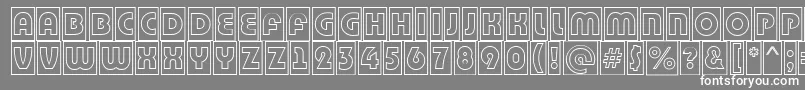 フォントBighaustitulcmotlRegular – 灰色の背景に白い文字