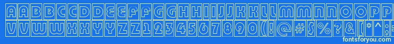 BighaustitulcmotlRegular Font – Yellow Fonts on Blue Background