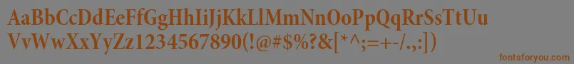 MinionproBoldcnsubh Font – Brown Fonts on Gray Background