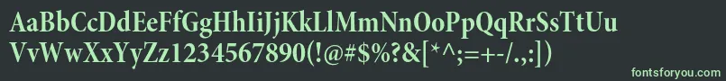 MinionproBoldcnsubh Font – Green Fonts on Black Background