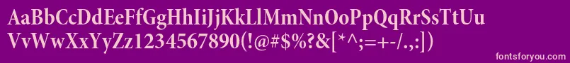 MinionproBoldcnsubh Font – Pink Fonts on Purple Background