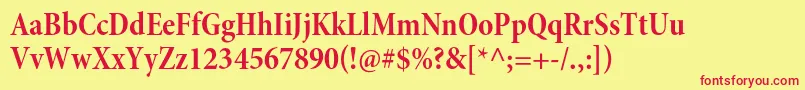 MinionproBoldcnsubh Font – Red Fonts on Yellow Background
