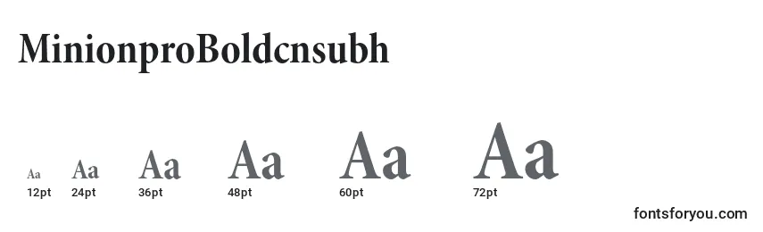 MinionproBoldcnsubh Font Sizes
