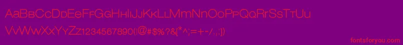 フォントLowveticabold – 紫の背景に赤い文字