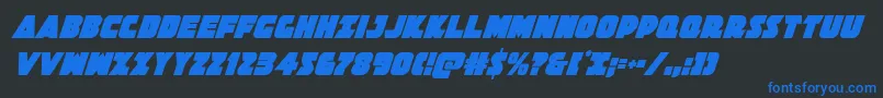 Jedisfcondital Font – Blue Fonts on Black Background