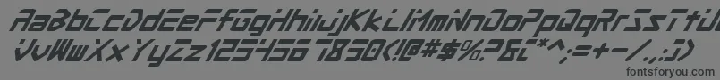 Fonte ProcyonSuperItalic – fontes pretas em um fundo cinza