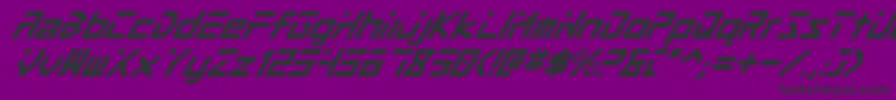 ProcyonSuperItalic-fontti – mustat fontit violetilla taustalla