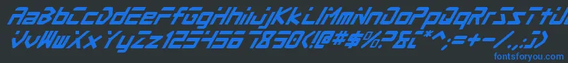 ProcyonSuperItalic Font – Blue Fonts on Black Background