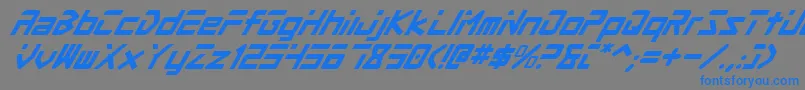 ProcyonSuperItalic Font – Blue Fonts on Gray Background