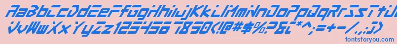 ProcyonSuperItalic-Schriftart – Blaue Schriften auf rosa Hintergrund