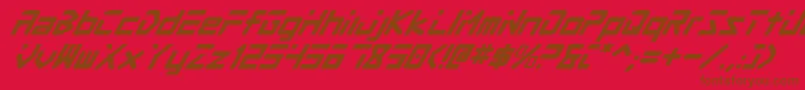 ProcyonSuperItalic-fontti – ruskeat fontit punaisella taustalla