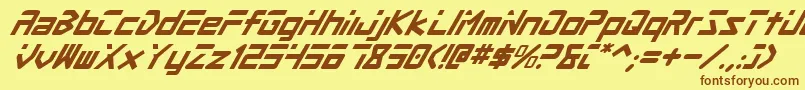 ProcyonSuperItalic Font – Brown Fonts on Yellow Background