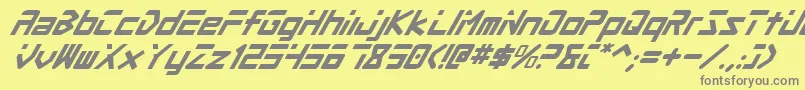 ProcyonSuperItalic Font – Gray Fonts on Yellow Background