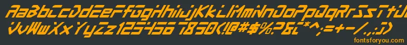Czcionka ProcyonSuperItalic – pomarańczowe czcionki na czarnym tle