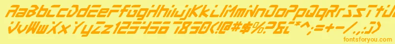 ProcyonSuperItalic Font – Orange Fonts on Yellow Background