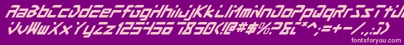 ProcyonSuperItalic Font – Pink Fonts on Purple Background