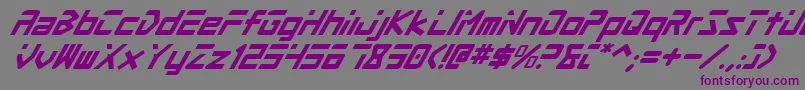 ProcyonSuperItalic-fontti – violetit fontit harmaalla taustalla