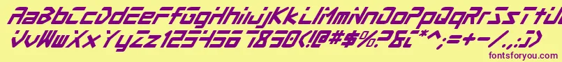 ProcyonSuperItalic Font – Purple Fonts on Yellow Background