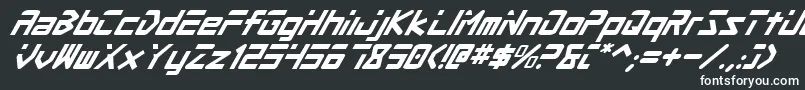 ProcyonSuperItalic-Schriftart – Weiße Schriften auf schwarzem Hintergrund