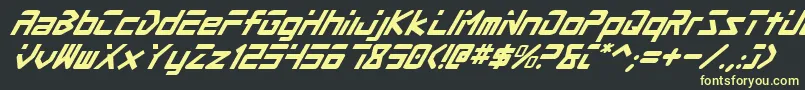 Шрифт ProcyonSuperItalic – жёлтые шрифты на чёрном фоне
