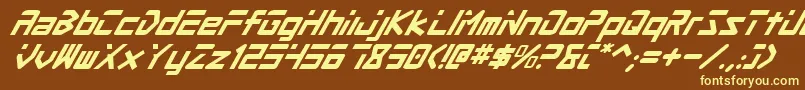 fuente ProcyonSuperItalic – Fuentes Amarillas Sobre Fondo Marrón