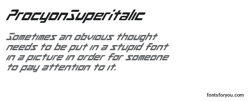 Review of the ProcyonSuperItalic Font