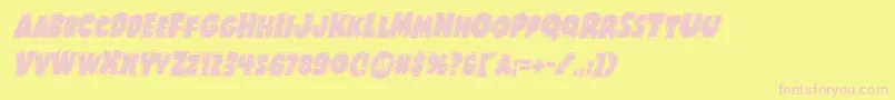 Shablagooacadital Font – Pink Fonts on Yellow Background