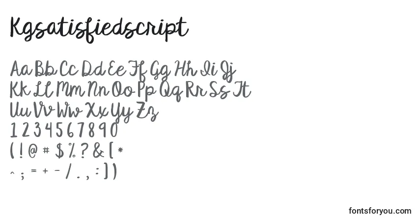 Fuente Kgsatisfiedscript - alfabeto, números, caracteres especiales