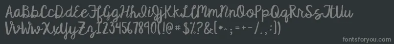 フォントKgsatisfiedscript – 黒い背景に灰色の文字