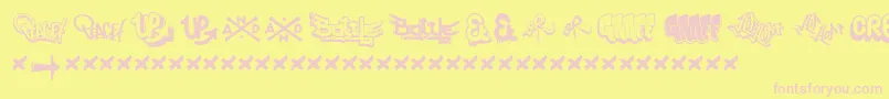 HipHopLab1 Font – Pink Fonts on Yellow Background