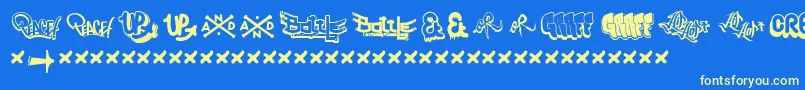 HipHopLab1 Font – Yellow Fonts on Blue Background