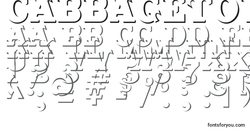 Czcionka Cabbagetownstone – alfabet, cyfry, specjalne znaki