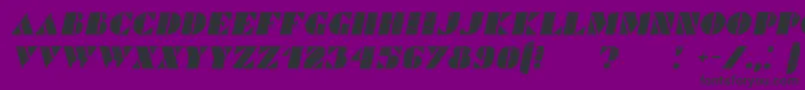 Czcionka CommandersGrungedItalic – czarne czcionki na fioletowym tle
