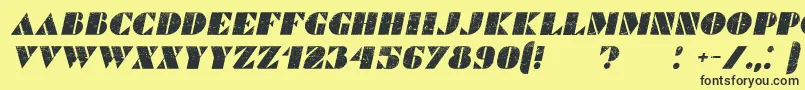 CommandersGrungedItalic Font – Black Fonts on Yellow Background