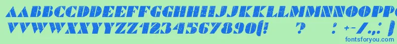 Шрифт CommandersGrungedItalic – синие шрифты на зелёном фоне