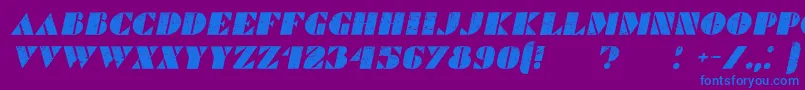 Шрифт CommandersGrungedItalic – синие шрифты на фиолетовом фоне