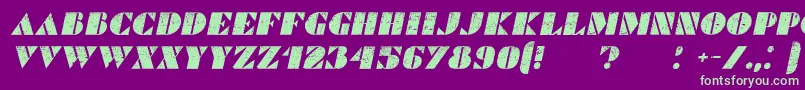 CommandersGrungedItalic Font – Green Fonts on Purple Background